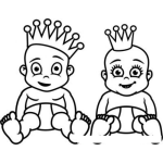 Dibujo para colorear Bebe Principe Y Baba Princesa Para Pintar Y Colorear Dibujo De Prinicipito Y Princesita Bebes