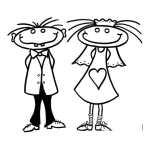 Dibujo para colorear Novio Feo En Su Boda Para Colorear