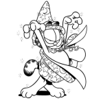 Dibujo para colorear Colorear a Garfield de Mago
