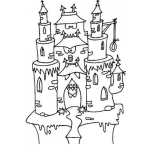 Dibujo para colorear Castillo Encantado Dibujo De Castillo Con Ojos Para Pintar Y Colorear