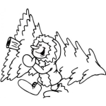 Dibujo para colorear Tala De Pino Para Arbol De Navidad Para Pintar Y Colorear