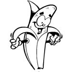 Dibujo para colorear Dibujo De Banano Pelandose A El Mismo Para Pintar Y Colorear