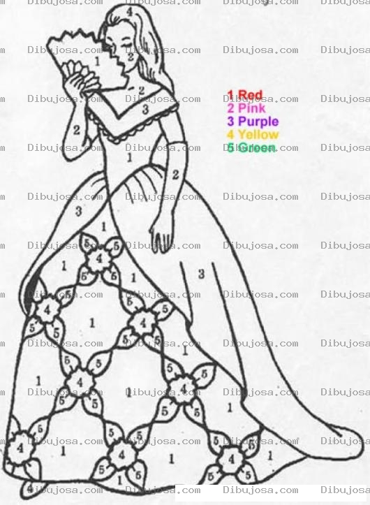 Dibujo para colorear Dibujo De Princesa Para Pintar Por Numeros