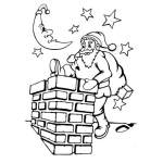Dibujo para colorear Dibujo De Santa Entrando Por La Chimenea Para Pintar Y Colorear