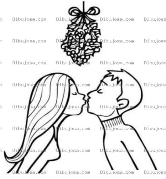 Dibujo para colorear Besito De Navidad Para Pintar Y Colorear Beso Navideno