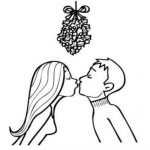 Dibujo para colorear Besito De Navidad Para Pintar Y Colorear Beso Navideno