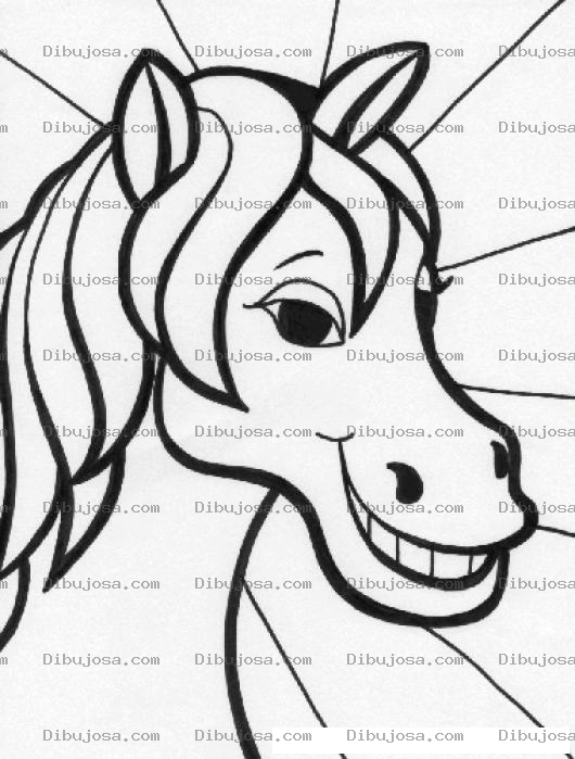 Dibujo para colorear Yegua Sonriente Para Colorear