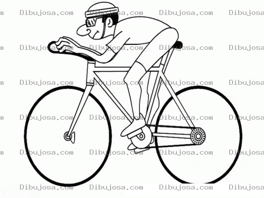 Dibujo para colorear Dibujo De Ciclista Montado En Una Bicicleta De Carreras Para Pintar Y Colorear Bicicletista Profesional