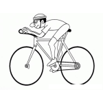 Dibujo para colorear Dibujo De Ciclista Montado En Una Bicicleta De Carreras Para Pintar Y Colorear Bicicletista Profesional