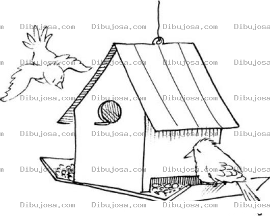 Dibujo para colorear Casita De Pajaros Para Colorear