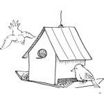 Dibujo para colorear Casita De Pajaros Para Colorear