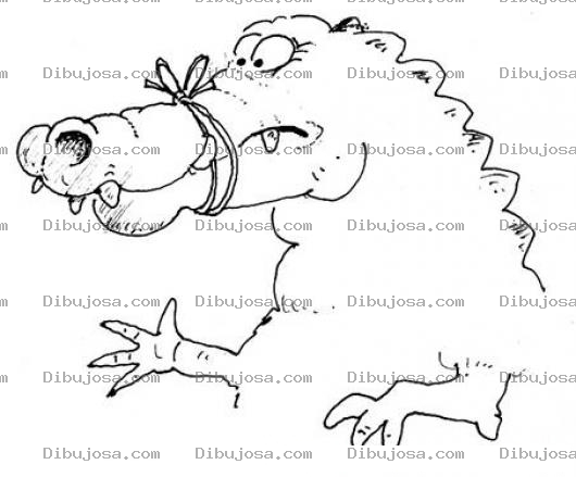 Dibujo para colorear Dibujo De Lagarto Con El Hocico Amarrado Para Pintar Y Colorear