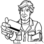 Dibujo para colorear Dibujo De Hombre Con Tarjeta De Credito Para Pintar Y Colorear