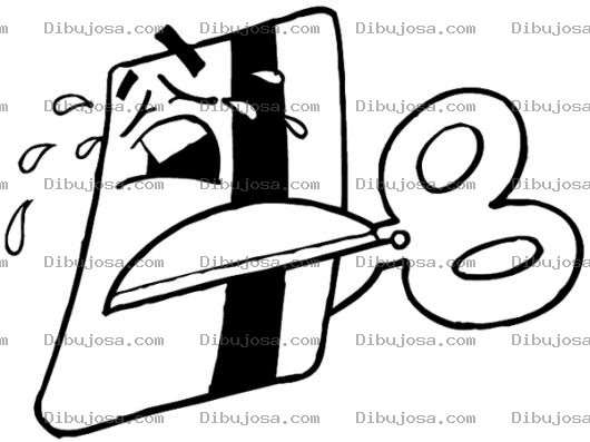 Dibujo para colorear Dibujo De Tijera Cortando Tarjeta De Credito Para Pintar Y Colorear