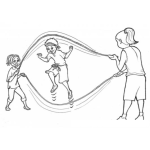 Dibujo para colorear Dibujo De Ninos Saltando Cuerda Para Pintar Y Colorear El Juego De Saltar La Cuerda