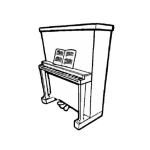 Dibujo para colorear Dibujo De Un Piano Con Una Partitura Para Pintar Y Colorear