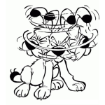 Dibujo para colorear Dibujo De Perro Sacudiendo La Cabeza Para Pintar Y Colorear