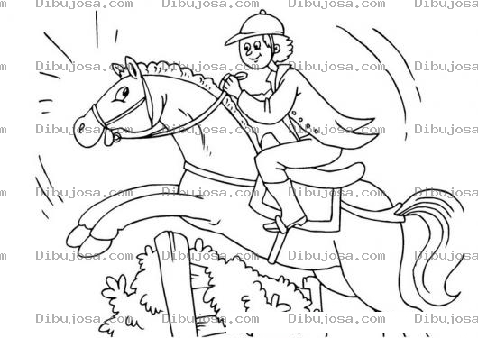 Dibujo para colorear Dibujo De Equitacion Para Pintar Y Colorear