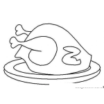 Dibujo para colorear Dibujo De Pollo Asado Entero Para Pintar Y Colorear