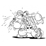 Dibujo para colorear Dibujo De Popeye Cantando Regeton Para Pintar Y Colorear Popeye Rapero Y Sandungero