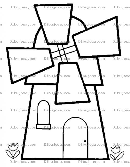 Dibujo para colorear Dibujo De Un Molino Para Colorear