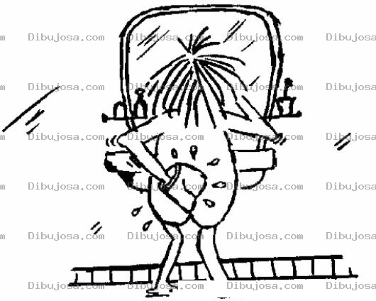 Dibujo para colorear Dibujo De Hombre Lavandose La Raya Para Pintar Y Colorear Hombre Lavandose El Trasero