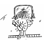Dibujo para colorear Dibujo De Hombre Lavandose La Raya Para Pintar Y Colorear Hombre Lavandose El Trasero