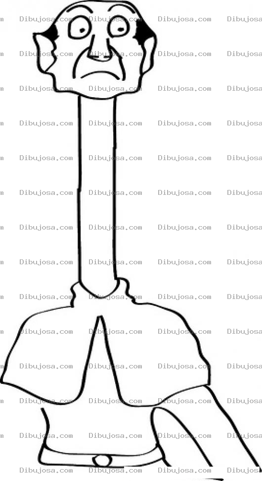 Dibujo para colorear Cuelludo Dibujo De Hombre Con Un Gran Cuello Para Pintar Y Colorear Hombre De Cuello Largo Y Estirado