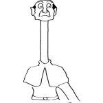 Dibujo para colorear Cuelludo Dibujo De Hombre Con Un Gran Cuello Para Pintar Y Colorear Hombre De Cuello Largo Y Estirado
