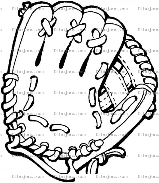 Dibujo para colorear Colorear Guante De Beisbol De Puro Cuero