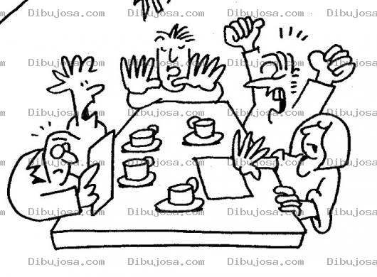 Dibujo para colorear Mesa De Discusion Para Pintar Y Colorear