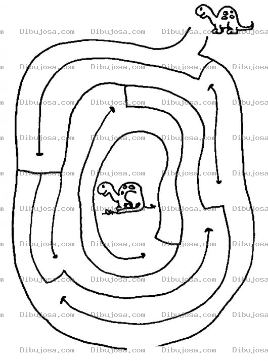 Dibujo para colorear Laberinto De Dinosaurios Para Pintar Y Colorear