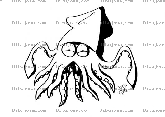 Dibujo para colorear Dibujo De Calamar Gignate Para Pintar Y Colorear