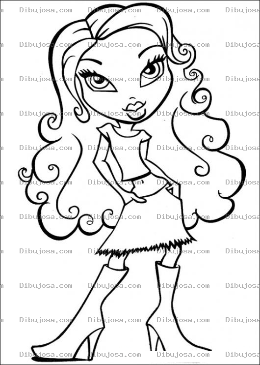 Dibujo para colorear Chica Bratz Para Colorear