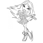 Dibujo para colorear Colorear Bratz Con Patines