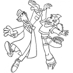 Dibujo para colorear Dibujo Del Inspector Gadget Con Su Sobrina Para Pintar Y Colorear