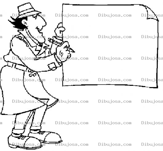 Dibujo para colorear Dibujo Del Inspectorgadget Con Una Cartulina En Blanco Para Pintar Y Colorear Rotulo En Blanco