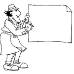 Dibujo para colorear Dibujo Del Inspectorgadget Con Una Cartulina En Blanco Para Pintar Y Colorear Rotulo En Blanco