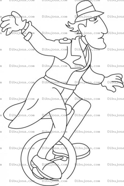 Dibujo para colorear Dibujo Del Inspectorgadyet En Monocicleta Para Colorear