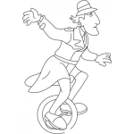 Dibujo para colorear Dibujo Del Inspectorgadyet En Monocicleta Para Colorear