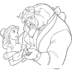 Dibujo para colorear Colorear A La Bella Y La Bestia