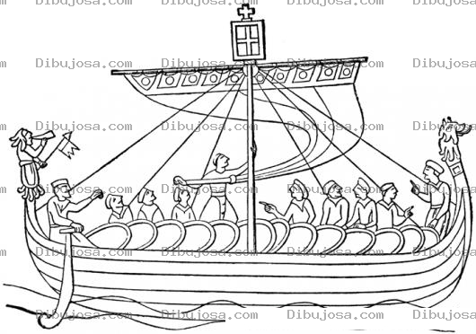 Dibujo para colorear Dibujo De Barco Antiguo Para Colorear
