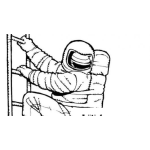 Dibujo para colorear Dibujo De Astronauta Bajando Una Escalera Para Pintar Y Colorear