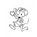 Dibujo para colorear Ratonsita Enamorada Para Colorear