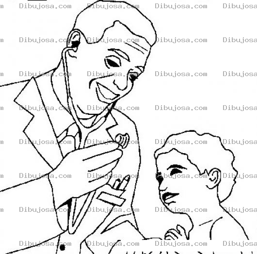 Dibujo para colorear Dibujo De Pediatra Examinando A Un Nino Para Pintar Y Colorear Medico De Ninos Con Estetoscopio