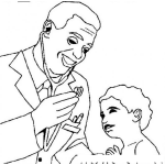 Dibujo para colorear Dibujo De Pediatra Examinando A Un Nino Para Pintar Y Colorear Medico De Ninos Con Estetoscopio