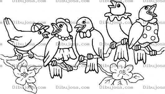 Dibujo para colorear Pajaros Disfrazaos De Personas Para Pintar Y Colorear