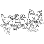 Dibujo para colorear Pajaros Disfrazaos De Personas Para Pintar Y Colorear