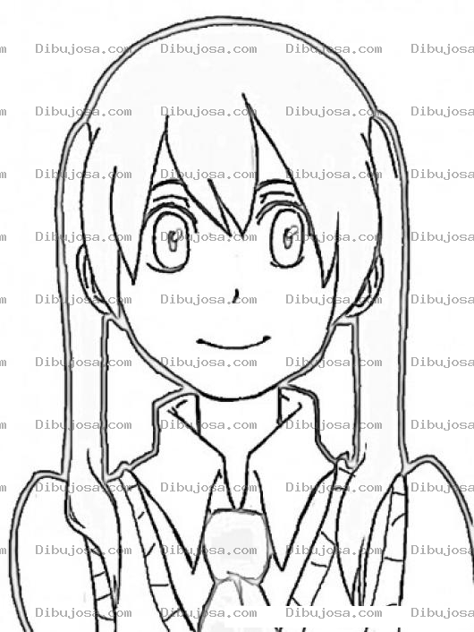 Dibujo para colorear Colegiala Manga Para Pintar Y Colorear