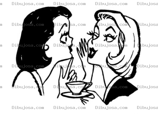Dibujo para colorear Dibujo De Un Chisme Caliente Para Pintar Y Colorear Viejas Chismosas
